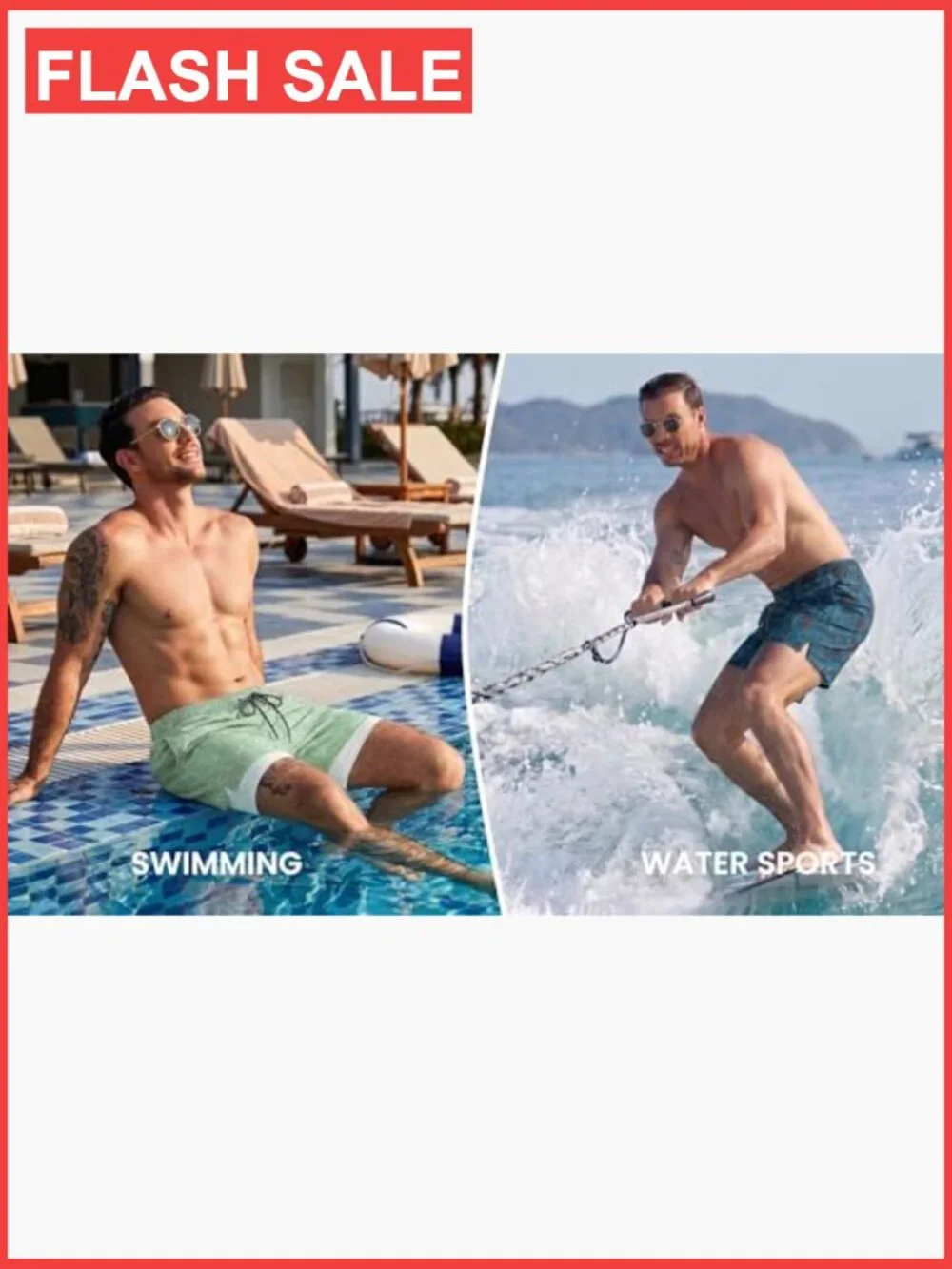 Men's Swim Trunks with Compression Liner Quick Dry Board Shorts